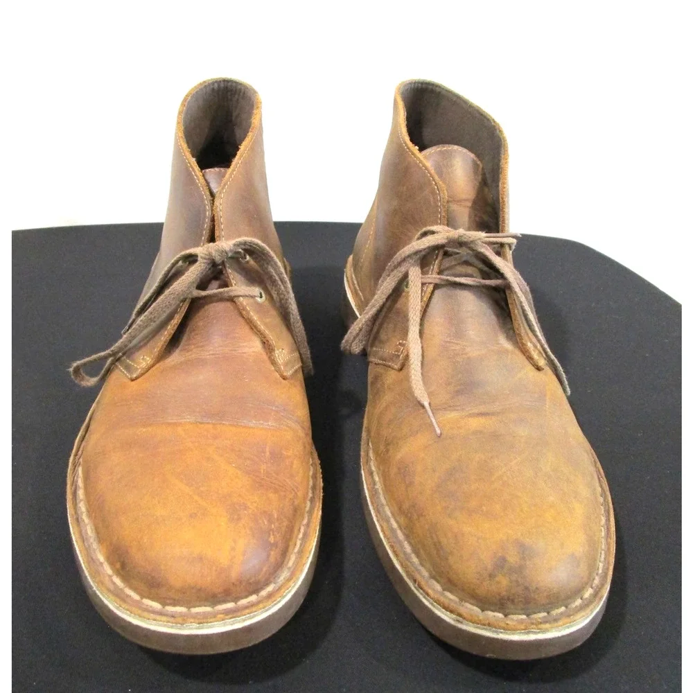 Clarks Brown Leather Bushacre 2 Chukka Desert Boots Men 10.5 M